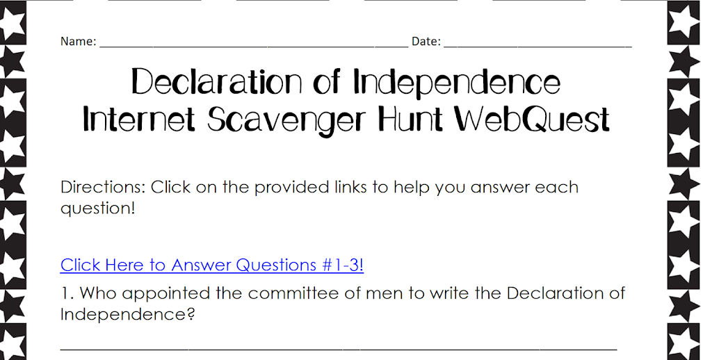 Internet Scavenger Hunt Webquest