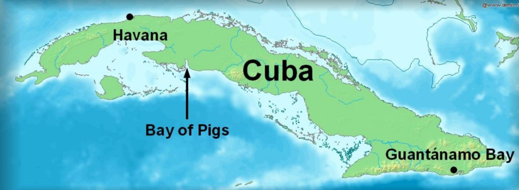 Map of the Bay of Pigs invasion.