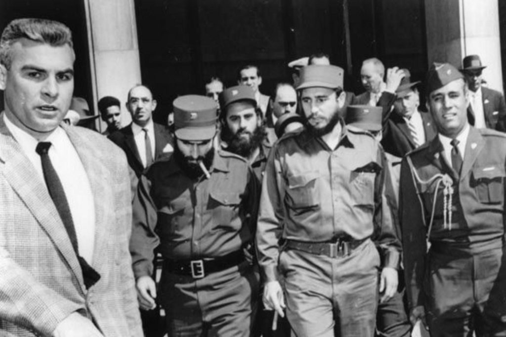 Fidel Castro visits the U.S. in 1959 just after the revolution that exiled Batista.