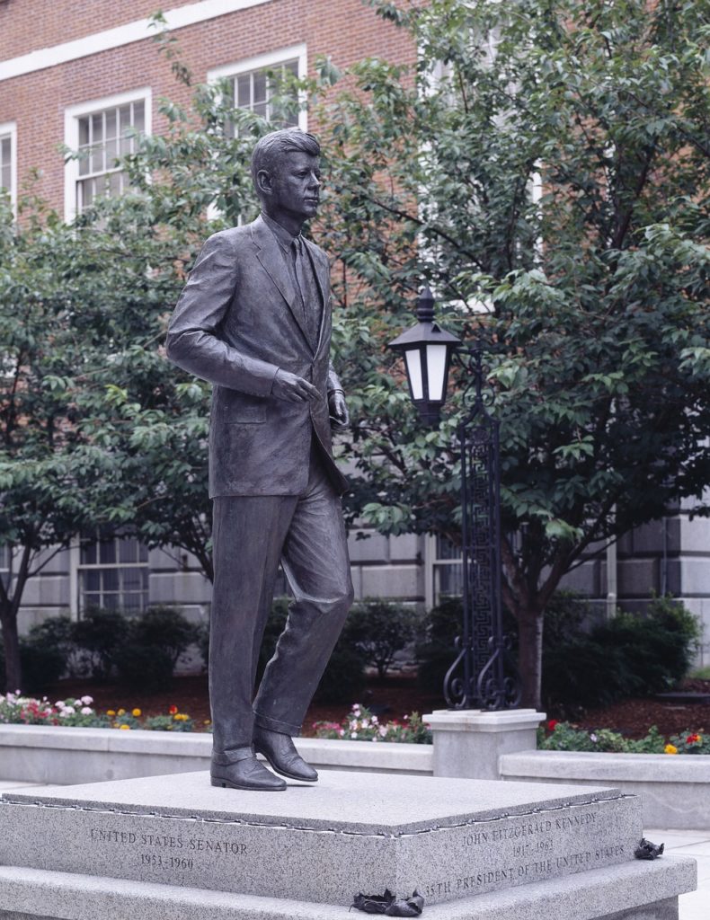 A statue of John F. Kennedy (JFK) in Boston.